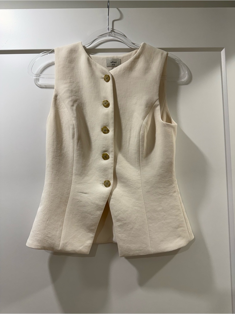 Wilfred crepette Button Vest in light birch